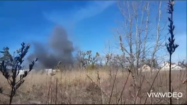 Ukrainian video of the result of Russian artillery fire