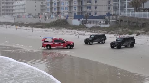 Trouble on Datona beach. get off at high tide!