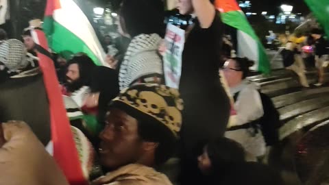 Nerdeen Kiswani at the rally: “FLOOD ELECTION DAY FOR PALESTINE."