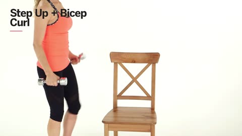 Step Up + Bicep Curl