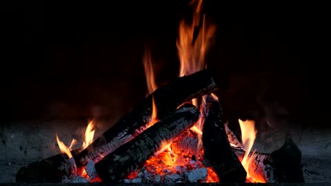 very close to drone fireplace footage || see the fire