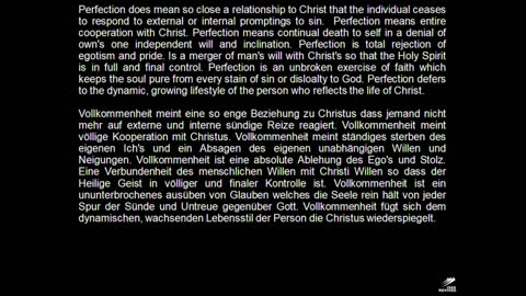 Gerechtigkeit aus dem Glauben (06) Vollkommenheit in der Endzeit (Teil 1)