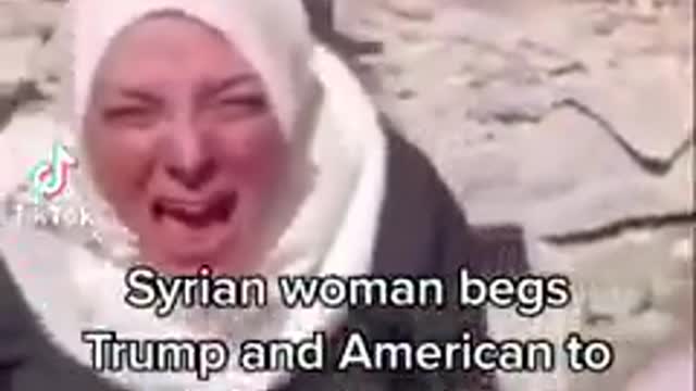 Syrian woman pleads for Trump to stop Biden