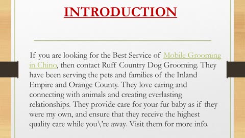 Best Service of Mobile Grooming in Chino