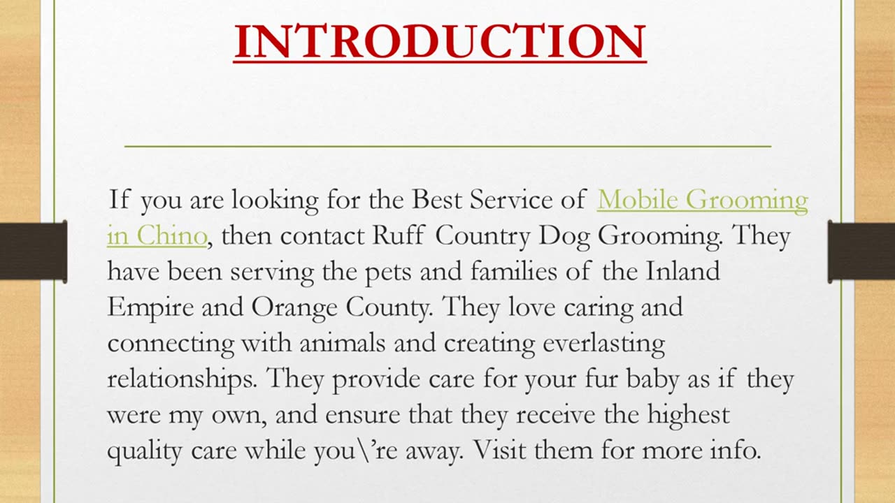 Best Service of Mobile Grooming in Chino