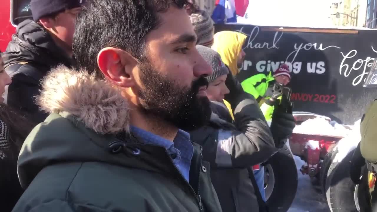 Ottawa. Protester responds to the 'communistic' style of the police..