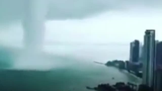 A tornado threatens Georgetown in Malaysia.
