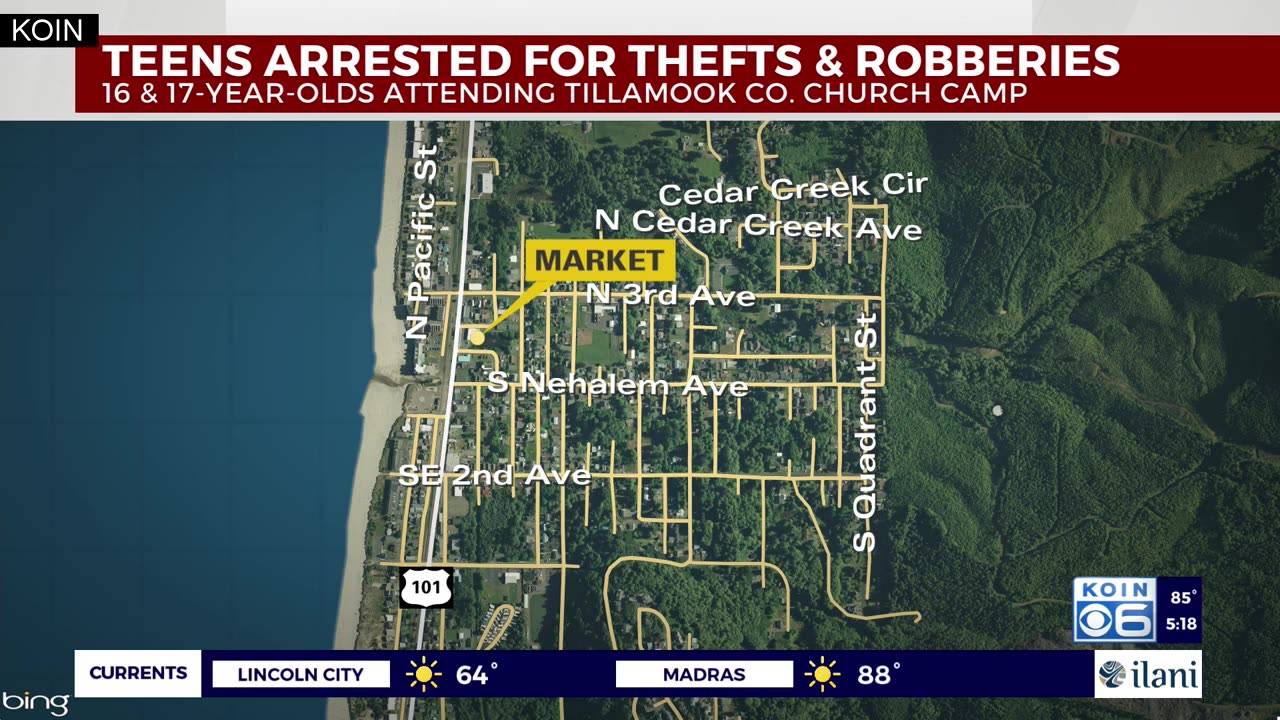 Portland: Teens attending church camp accused in string of Rockaway Beach robberies