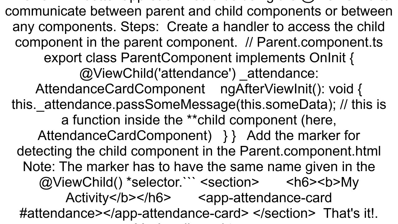 How to Pass Data from from Parent to Child in Angular