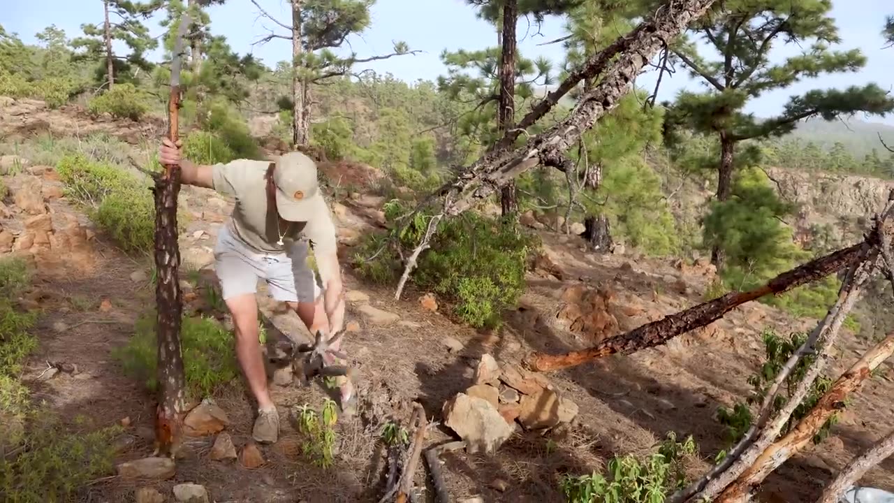 Epic MOUNTAIN CAMPING! Climbing & Building a Shelter on Top! (CANARIES)