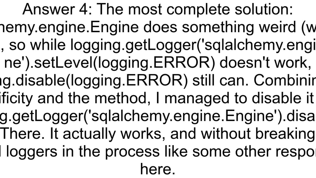 How to turn sqlalchemy logging off completely