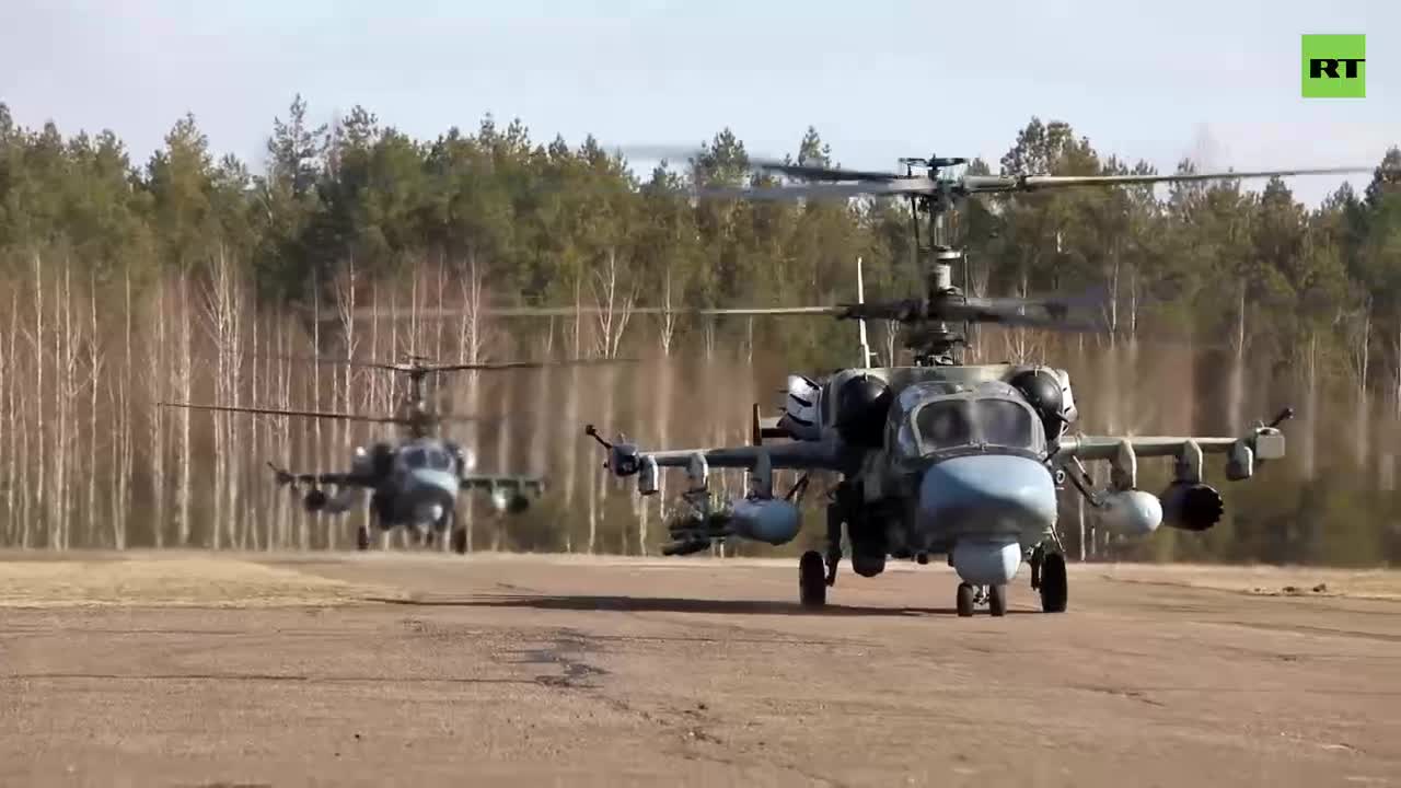 Russian military shows video of helicopter attack on Ukrainian armor