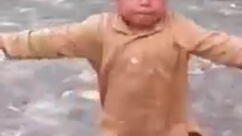 Small kid express his feeling