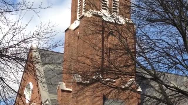 Church Carillion Chiming at Noon. Sounds of the Bells are Beautiful and Haunting.