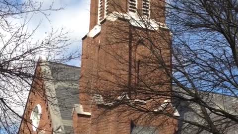 Church Carillion Chiming at Noon. Sounds of the Bells are Beautiful and Haunting.