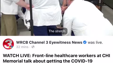 a woman faints from the covid vaccine