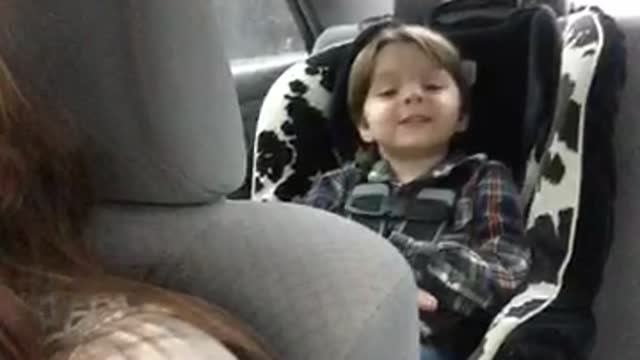 Toddler Sings Jingle Bells in the Car