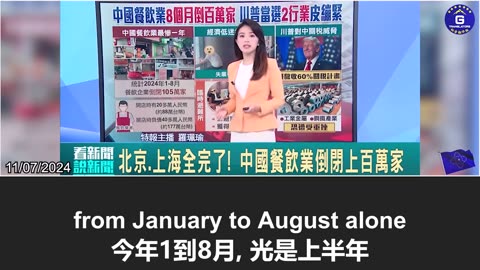 餐饮业上演倒闭大潮，中共国经济持续低迷