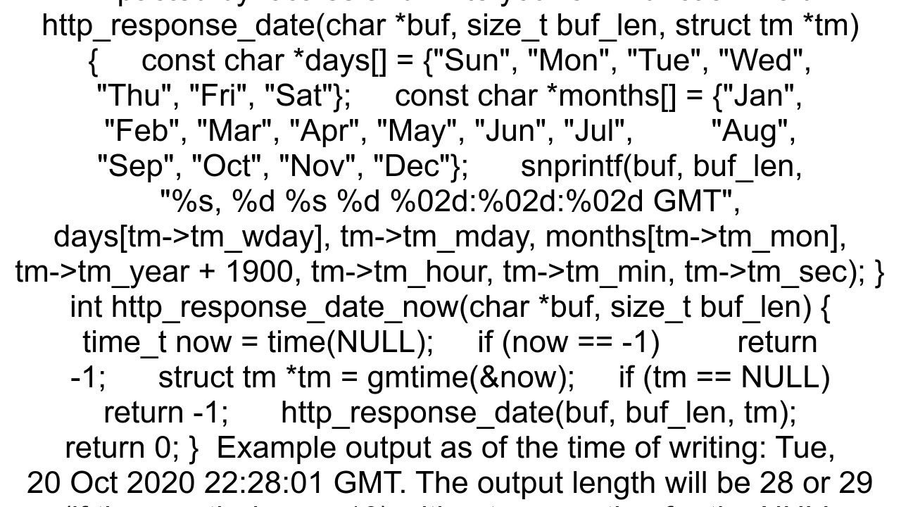 generate a date string in HTTP response date format in C