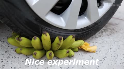 EXPERIMENT: CAR VS MULTIPLE BANANA | ASMR Crushing Crunchy and Soft Things ON THE Car