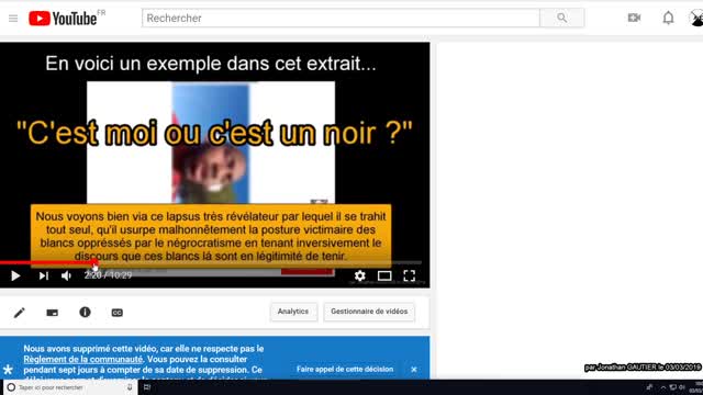 YouTube défend l'incitation à la haine raciste et génocidaire.