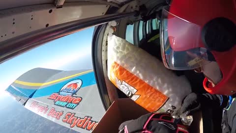 Skydiving in a Cardboard Box