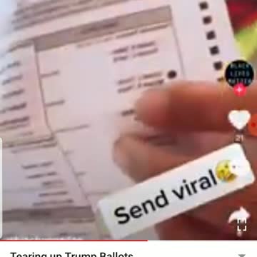 Ballot counter tearing up Trump Ballot