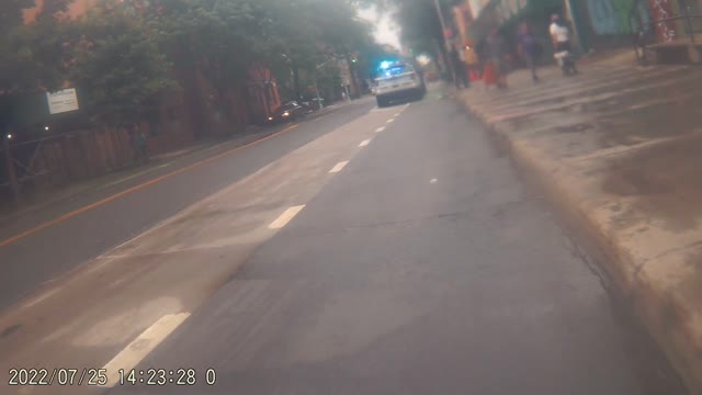 2022 0725 NYPD 4167 and 6491 after exiting home it seems it was a setup to cause an accident