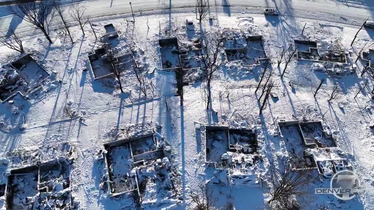 Drone video showing devastation caused by the Marshall Fire