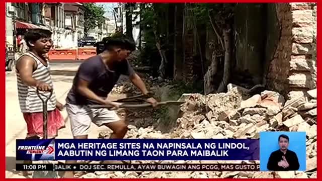 Heritage sites na napinsalang lindol, aabutin ng limang taon para maibalik