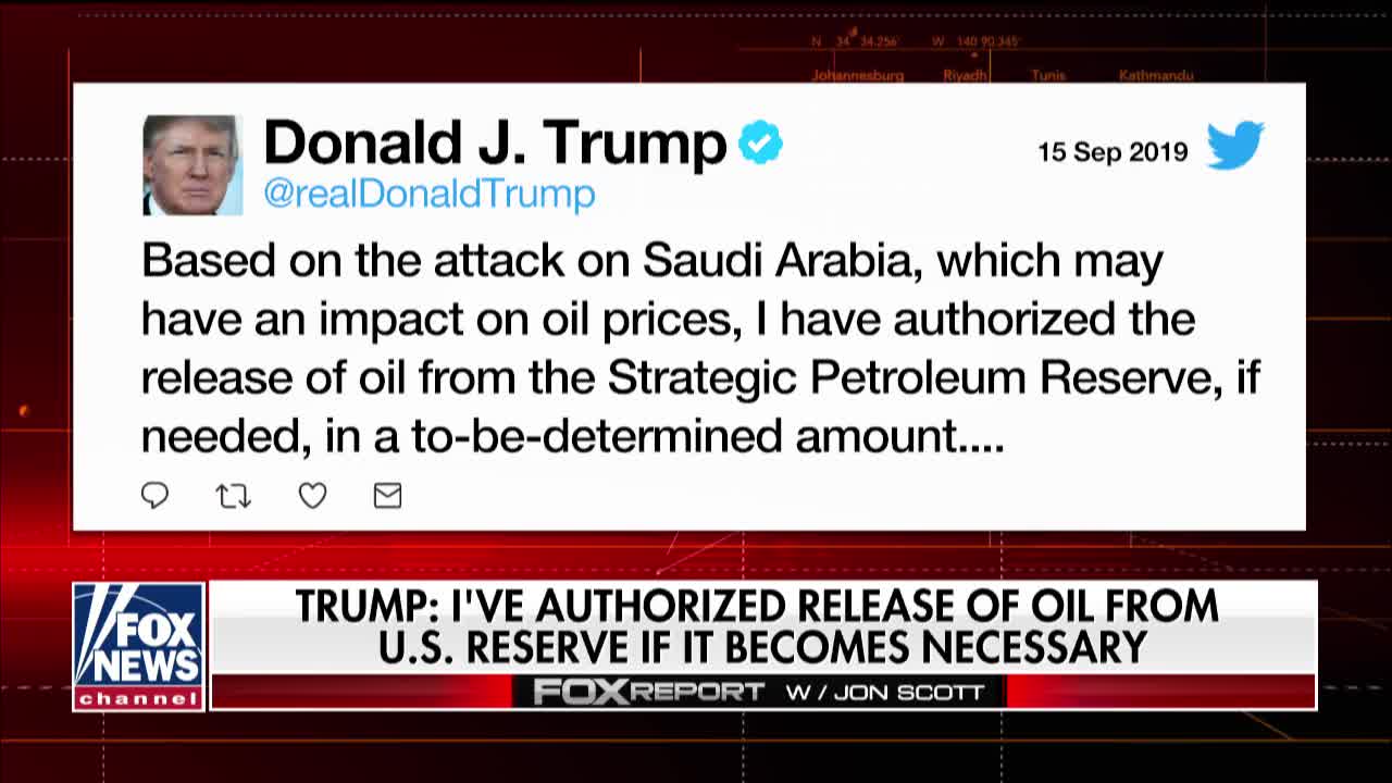 Fox News report on Saudi oil attack