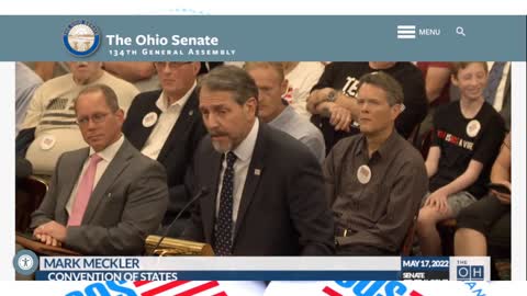 Convention of States Project - An Ohio Senate Committee heard testimony on Convention of States to stop federal overreach May 17, 2022