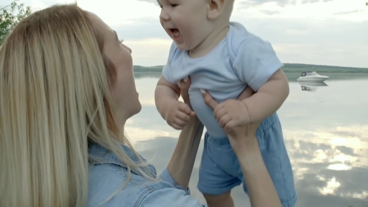 Baby Playing with Mom and Enjoy