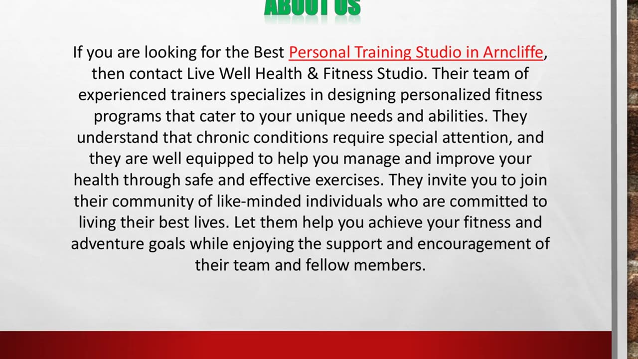 Personal Training Studio in Arncliffe