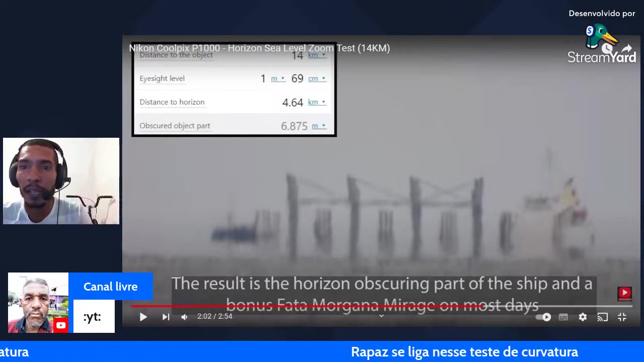TERRA PLANA - GlqIhemH4cA - Teste de curvatura, dessa vez não deu pro globinho