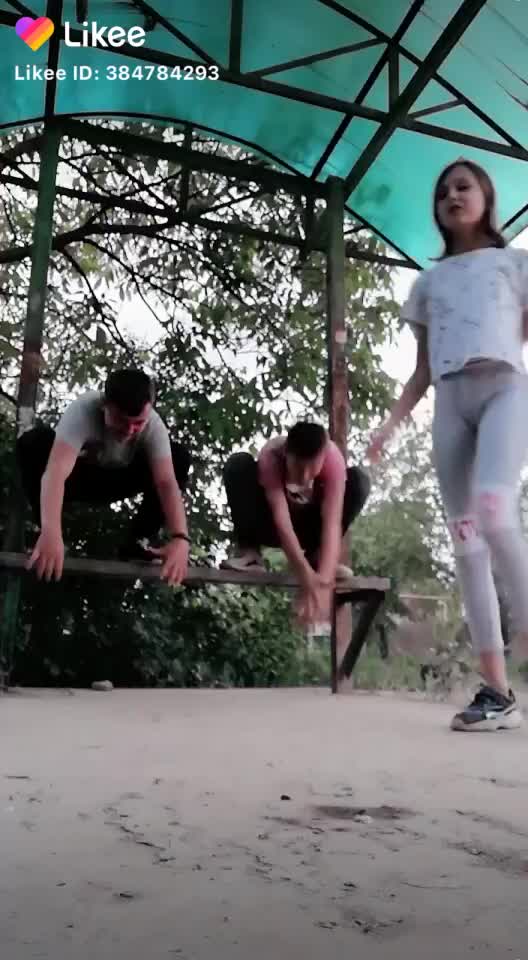 Dancing with her brothers