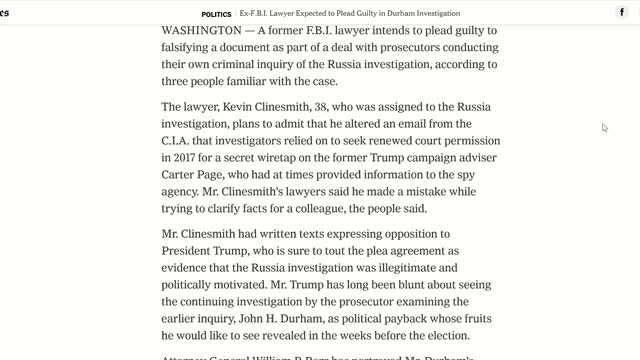20 8 14 Clinesmith pleads guilty in spygate investigation