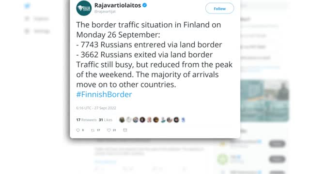 Finland: 152% increase in Russians crossing border