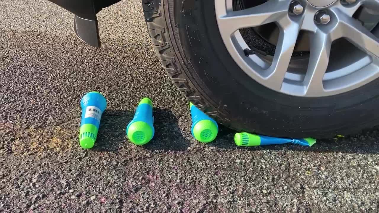 Car vs toys crushing