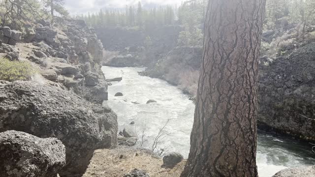 Truly Incredible Dillon Falls Volcanic Canyon Basin – Deschutes River – Central Oregon – 4K