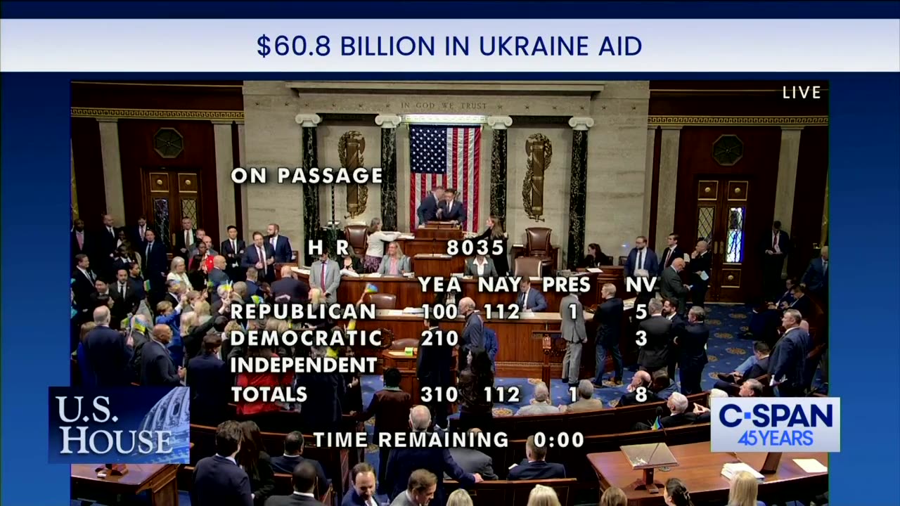 House Bursts Into Pro-Ukraine Chant During Foreign Aid Vote