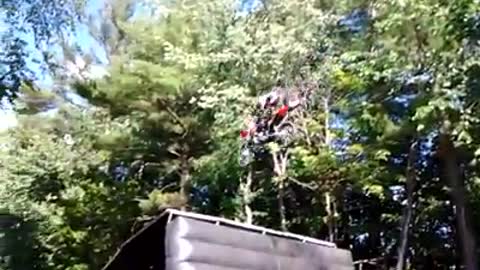 Motorcycle jump.. no hands..or feet