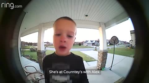 Kid calls dad on ring doorbell