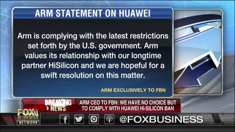 Arm CEO says it’s complying with Trump’s restrictions on Huawei