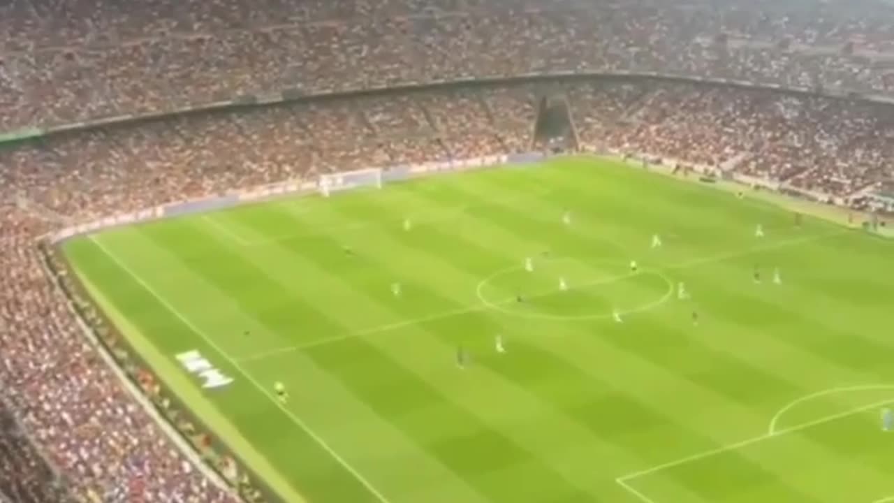 The atmosphere at one of the world's largest stadiums - Camp Nou in Barcelona, ​​Spain