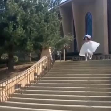 Bride Running From Groom / Funny