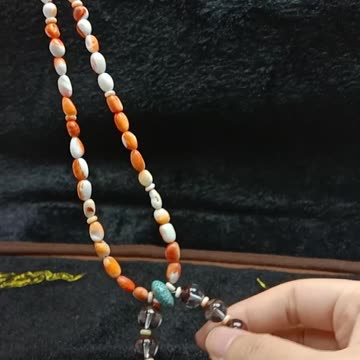 Natural turquoise orange spiny oyster with green Ghost phantom quartz pendant02