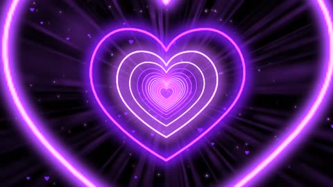 482. Heart Tunnel💜Purple Heart Background Neon Heart Wallpaper Heart