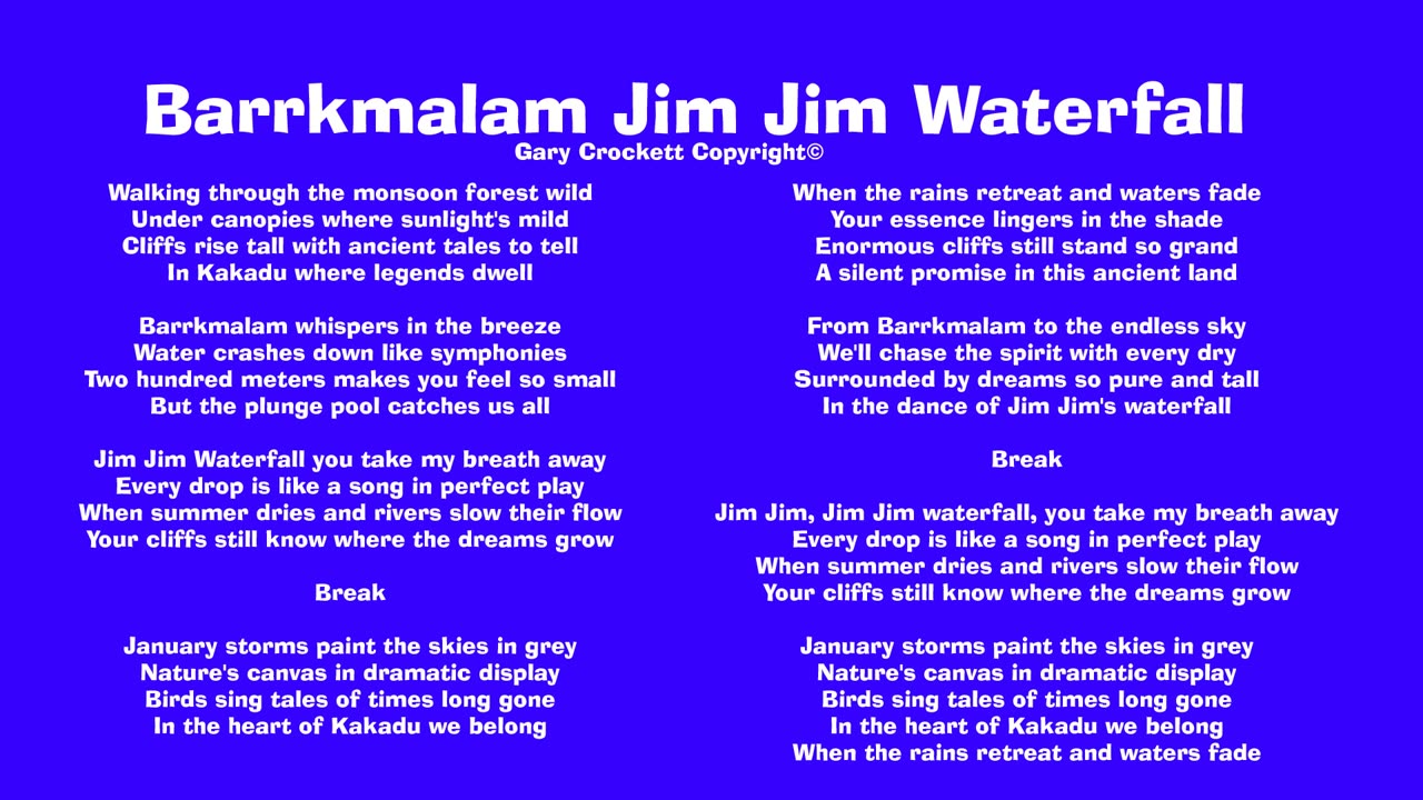 Barrkmalam Jim Jim Waterfall Song