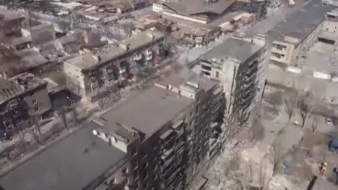 Drone footage of Mariupol Ukraine